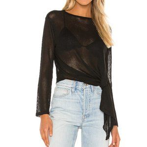 Superdown Tatum Side Knot Sweater in Black